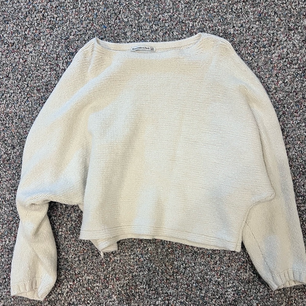 Abercrombie Dolman White/Cream Sweater L/XL